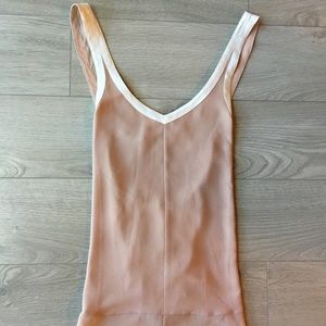 Silence + Noise UO Nude Chiffon Crossback Tank Top